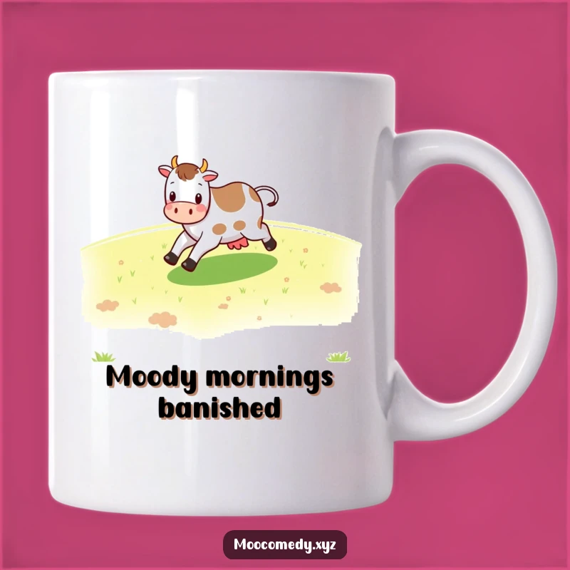 Funny Cow Mug - Cheerful Skipping Character Bringing Farm Fun to Your Gift