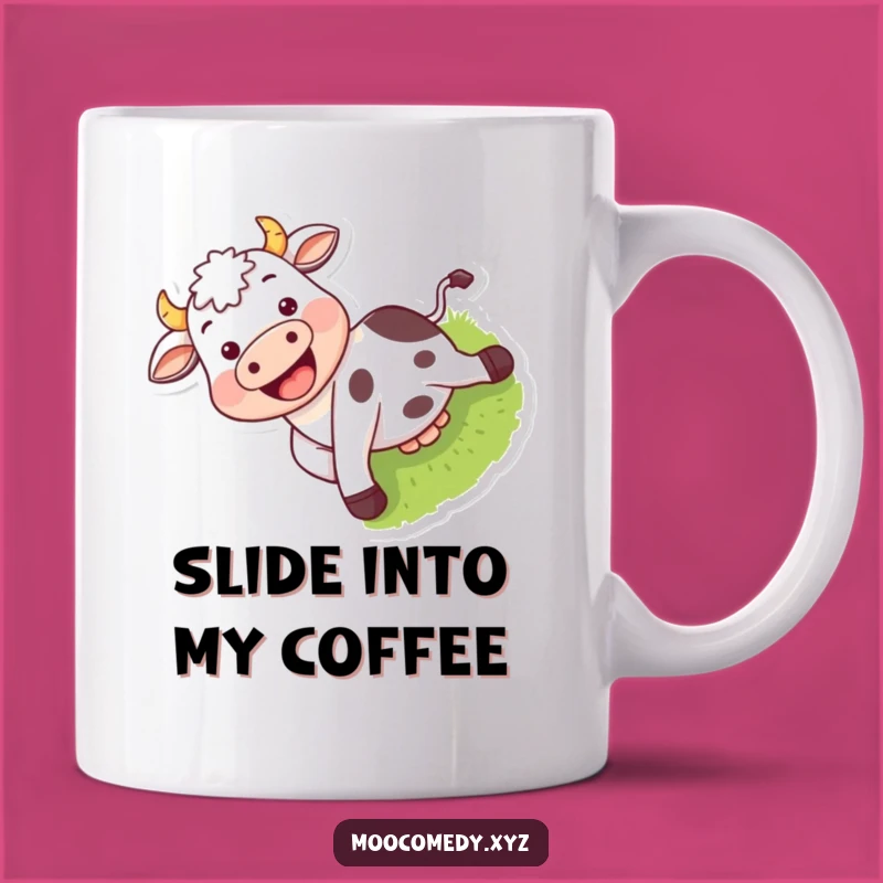 Funny Cow Sliding Mug: Joyful Farm Fun and Laughter Gift Idea