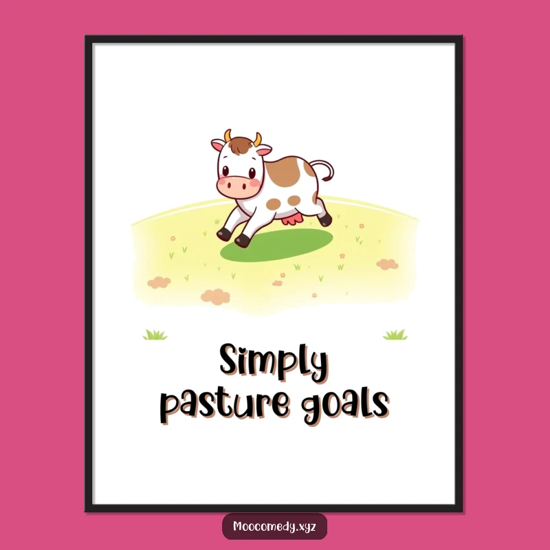 Funny Cow Poster - Cheerful Skipper Art for Farmhouse Decor