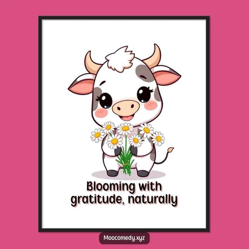 Free Printable Wall Art: Funny Cow Daisy Bouquet Downloadable Decor!