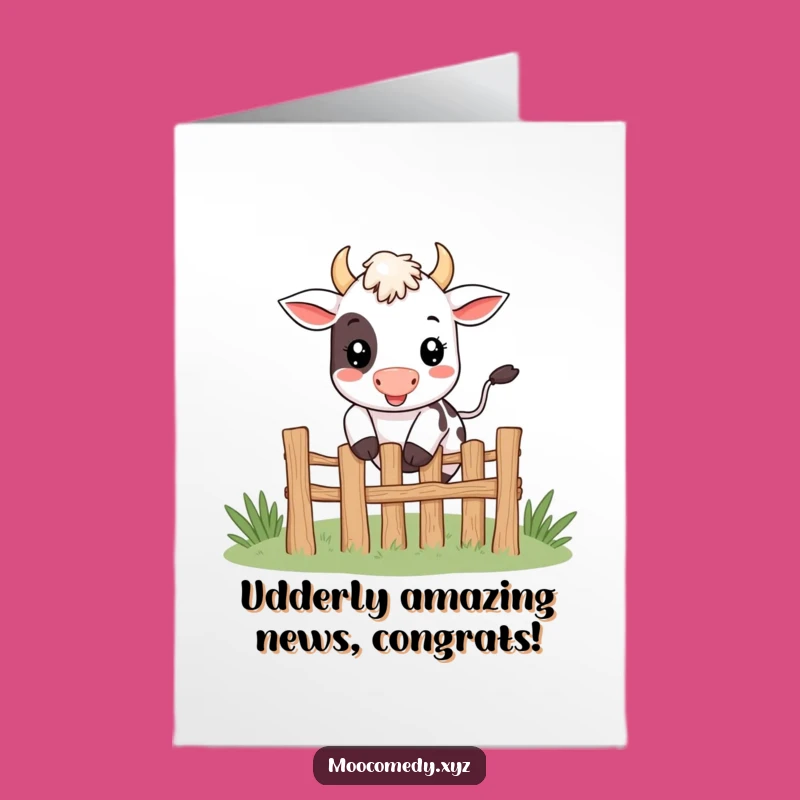 Free Printable Cow Congrats Card - Jumping Over Success Download