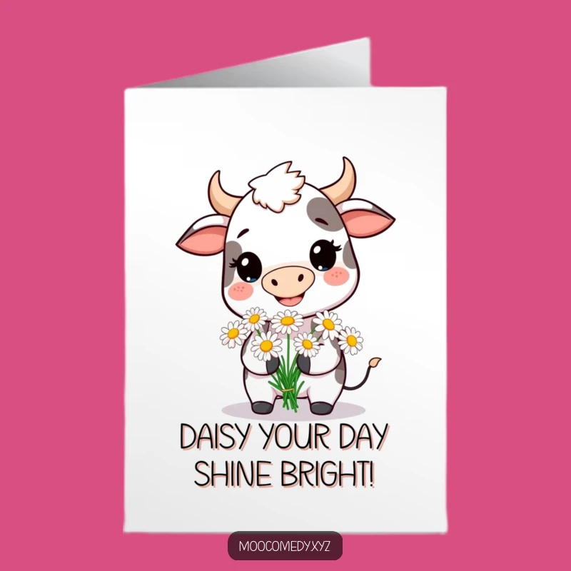 Free Printable Cow Congratulations Card: Funny Daisies Downloadable for Your Big Win!