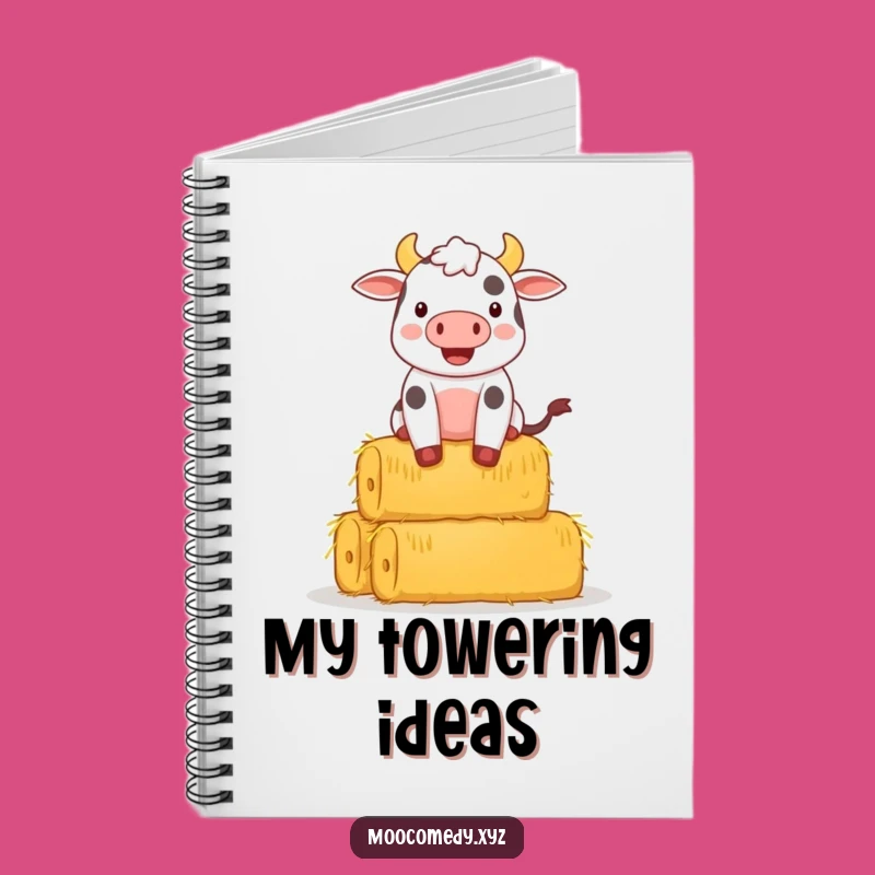 Funny Cow Balancing Hay Notebook: Jot Down Ideas with Farmyard Comedy