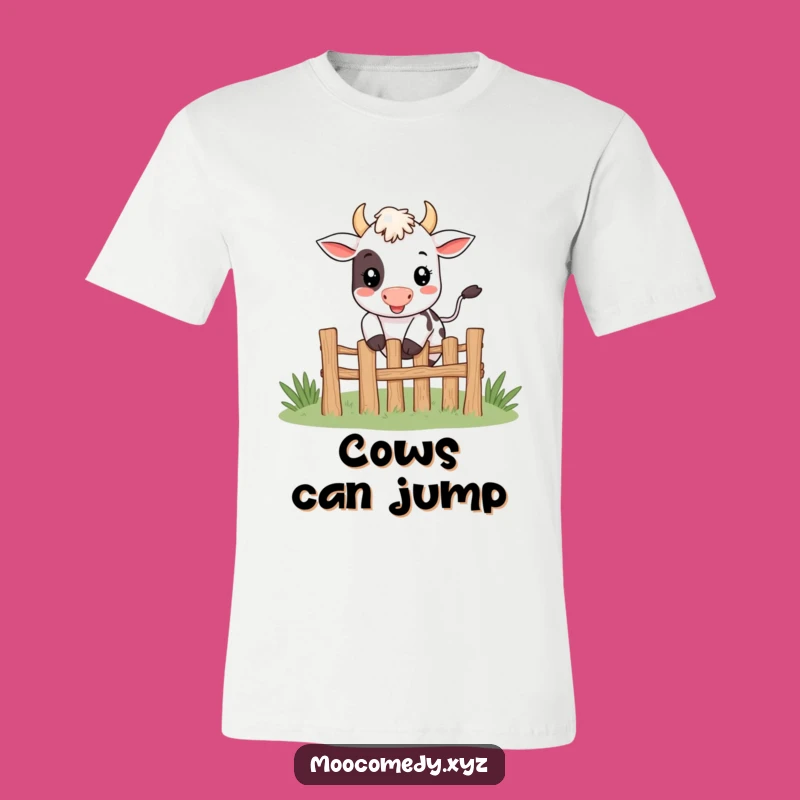 Funny Jumping Cow T-Shirt: Happy Character Tee, Great Funny Gift