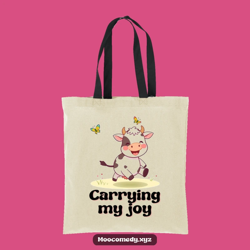 Funny Cow Butterfly Tote Bag: Joyful Character Carry-All Gift