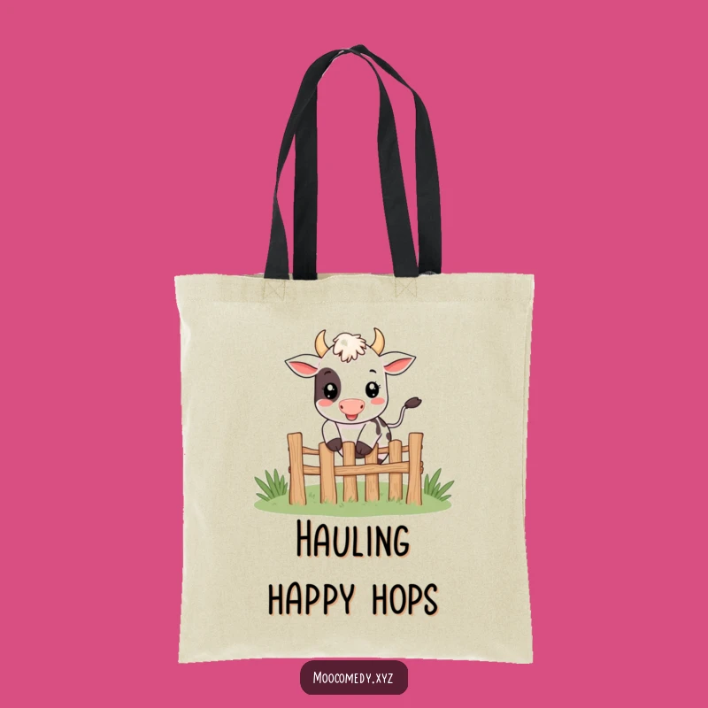 Funny Jumping Cow Tote Bag: Happy Style, Ideal Funny Gift Tote